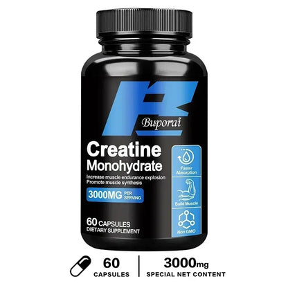 Creatine Monohydrate - Enhance Muscle Strength, Promote Muscle Recovery and Growth, and Improve Athletic Performance Vegan.